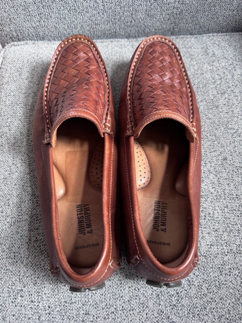 Johnston & Murphy Men’s Woven Leather Slip-On Loafers